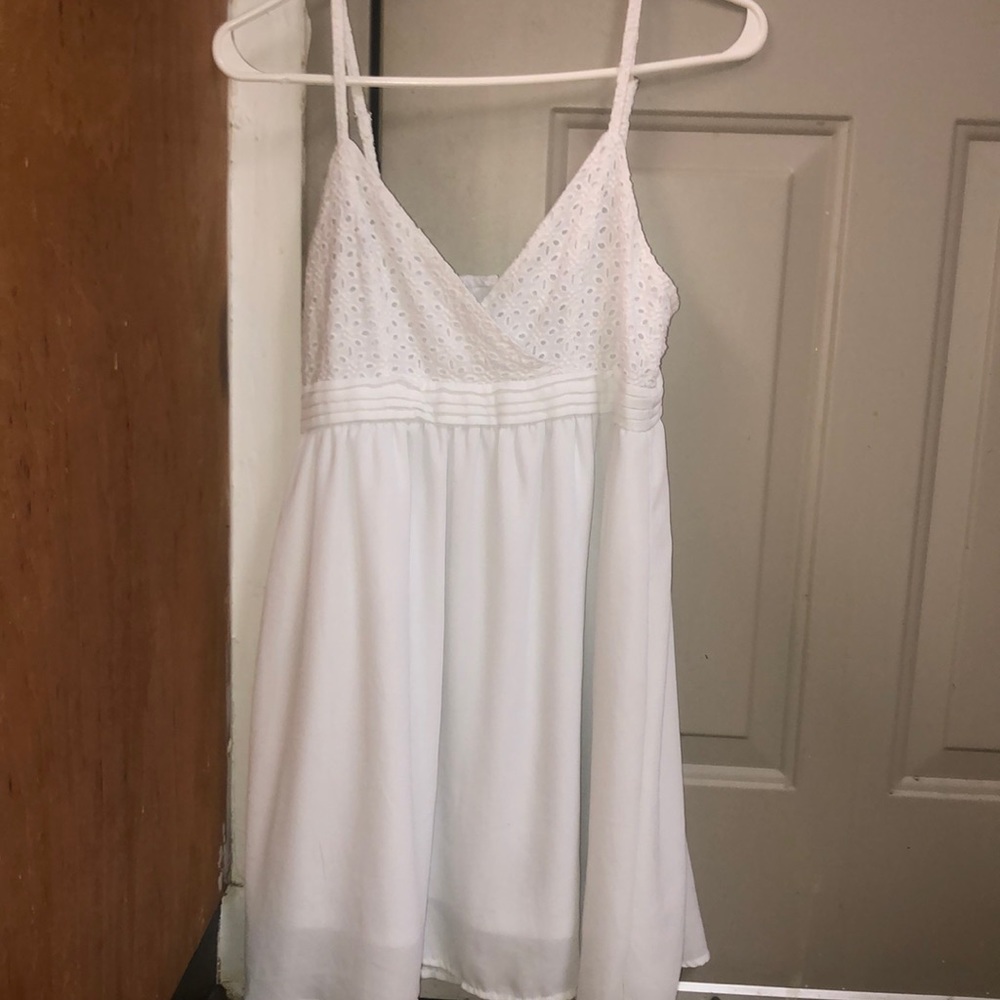 white mini dress